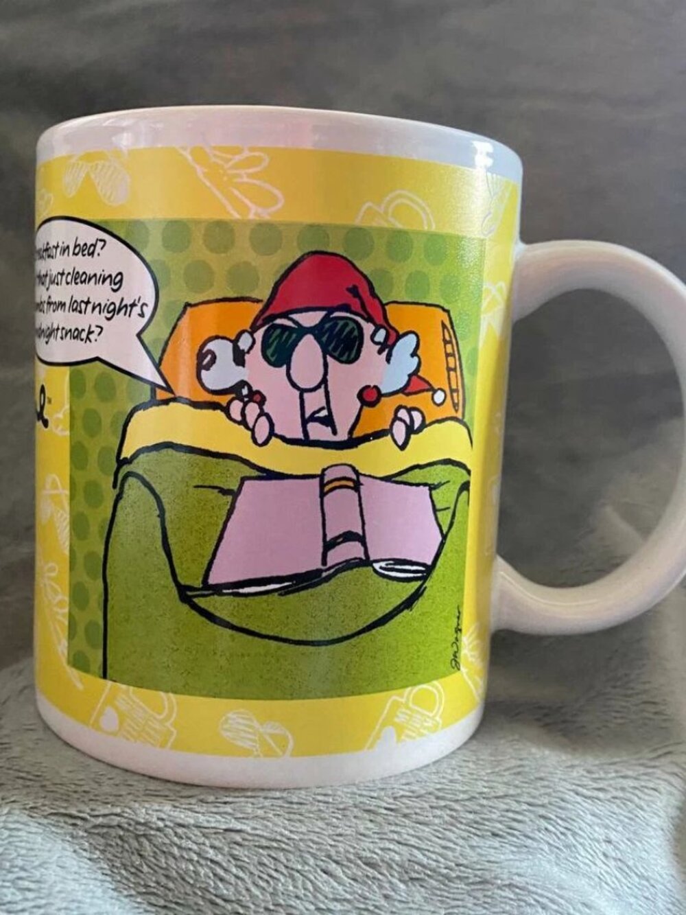 Hallmark Maxine Coffee Cup Mug Grouchy By Nature Breakfast in bed